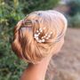 Pearl And Ceramic Flower Bridal Hair Pin, thumbnail 4 of 12