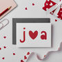 Personalised Love Heart Initials Card, thumbnail 3 of 7