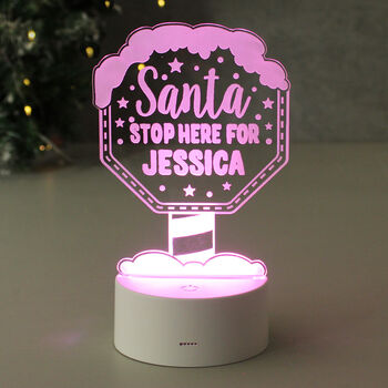 Personalised Santa Stop Here LED Night Light, 10 of 11