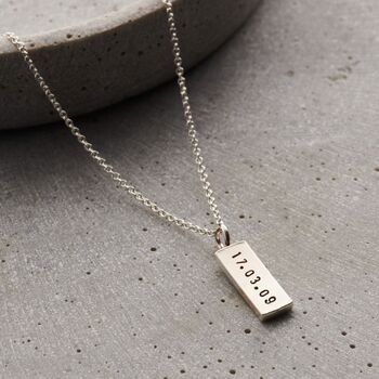 Men’s Personalised Birthstone Tag Necklace, 2 of 6