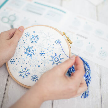 Snowflakes Christmas Embroidery Kit, 2 of 7