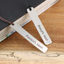 Personalised Names Pewter And Leather Bookmark, thumbnail 8 of 10
