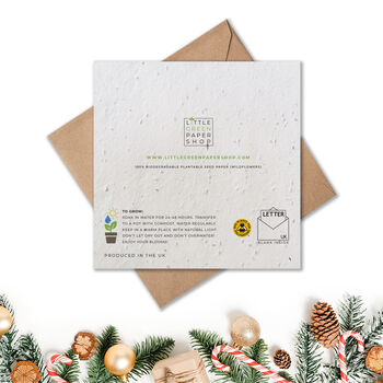 Merry Christmas Plantable Seed Paper Card, 2 of 2