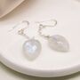Sterling Silver Rainbow Moonstone Chain Drop Earrings, thumbnail 4 of 7