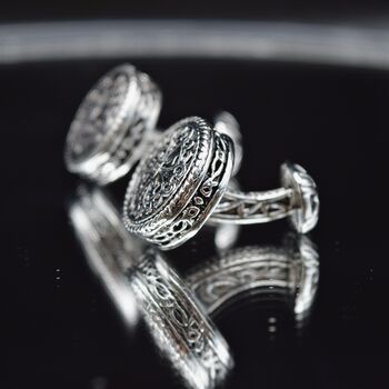 Silver Groom Gift Vintage Royal Cufflinks, 3 of 6