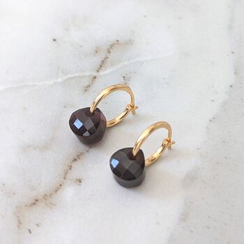 The Nugét Garnet January Birthstone Earrings, Gold, 2 of 5