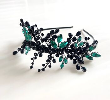Black And Emerald Green Headpiece, 2 of 2