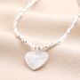 Sunbeam Heart Pendant Beaded Necklace In Silver, thumbnail 2 of 3