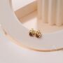 Tiny Cz Labybird Stud Earrings In Sterling Silver, thumbnail 8 of 12