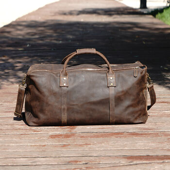 Genuine Leather Holdall Luggage, 5 of 12