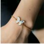 Dainty White Enamel Butterfly Protection Bracelets, thumbnail 1 of 3