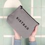 'Dirtbag' Slogan Grey Canvas Wash Bag, thumbnail 1 of 7
