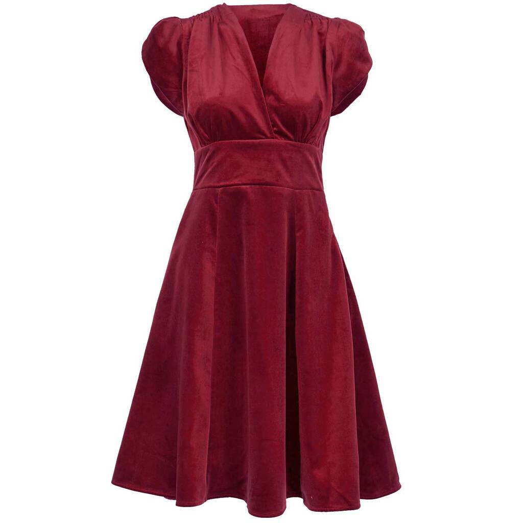 Rita Claret Velvet Dress By Palava | notonthehighstreet.com