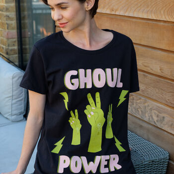 Ghoul Power Women's Halloween Slogan T Shirt, 2 of 4