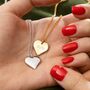 Engraved Medium Heart Necklace, Silver Or Gold Plated, thumbnail 1 of 8