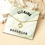 Gold Plated November Citrine Necklace Card, thumbnail 1 of 7
