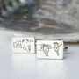 Personalised Childs Drawing Silver Rectangle Cufflinks, thumbnail 2 of 6