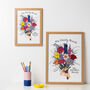 Birth Flower Family Bouquet Framed Or Unframed Print, thumbnail 1 of 6