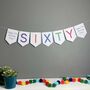 Sixty Birthday Party Banner Bunting Decoration, thumbnail 1 of 12