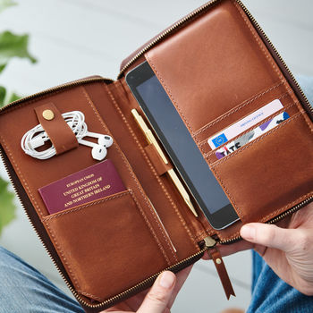 Personalised Leather Travel Wallet To Fit iPad Mini, 2 of 4