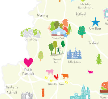 Personalised Nottinghamshire Map: Add Favourite Places, 3 of 3