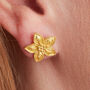 Gold Plated Sterling Silver Flower Stud Earrings, thumbnail 3 of 7