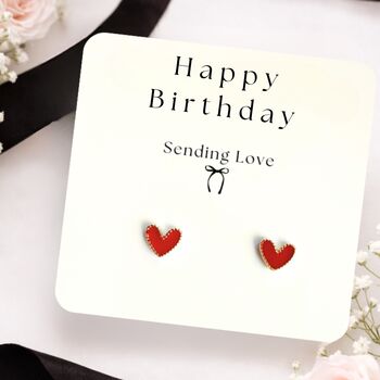 Birthday Gift Earrings With Happy Birthday Card, 3 of 5