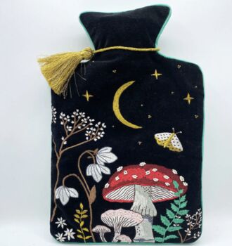Luxury Embroidered Mushroom Hot Water Bottle, 3 of 6