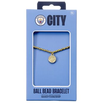 Manchester City Football Club Ballbead Bracelet With Crest Charm, 3 of 3