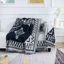 Reversible Geometric Boho Furniture Throw, thumbnail 1 of 6