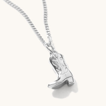 Cowboy Boot Necklace Silver Or 18ct Gold Plated Vermeil, 3 of 4