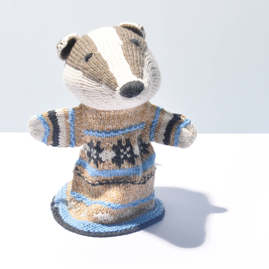 Badger Hand Puppet In Organic Cotton