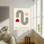 Bauhaus Heart Mid Century Art Print, thumbnail 2 of 4