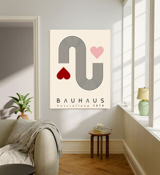 Bauhaus Heart Mid Century Art Print, 2 of 4