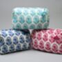 Paisley Floral Pattern Cotton Wash Bag In Blue, thumbnail 7 of 8
