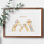 Personalised Giraffe Family Print, thumbnail 1 of 5