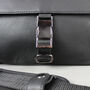 Black Leather Laptop Messenger Bag With Gunmetal Zip, thumbnail 4 of 9