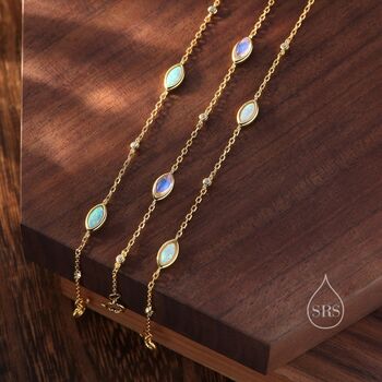Moonstone Marquise Satellite Bracelet, 5 of 12