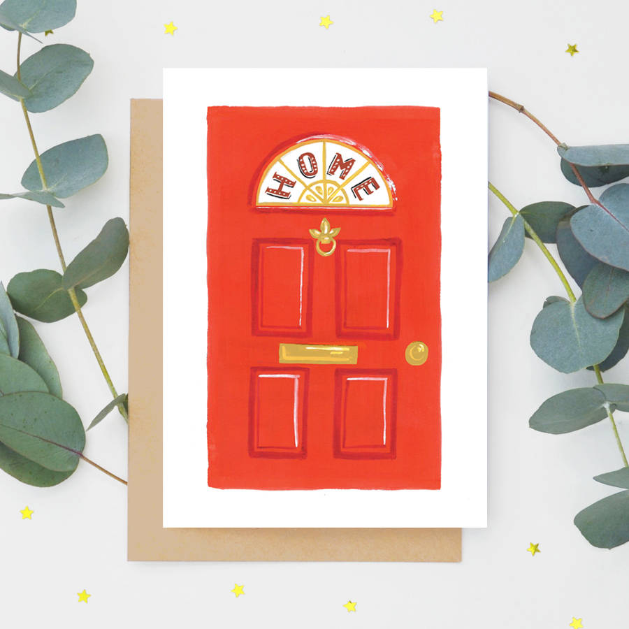 Red Door New Home Card By Jade Fisher | notonthehighstreet.com