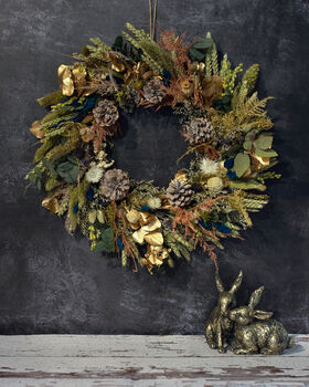 Christmas Dried Flower Wreath In Festive Shades, 2 of 4