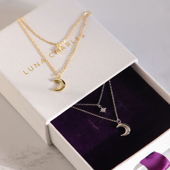 Harper Moon And Star Charm Necklace, 8 of 10