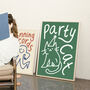 Party Cat Funny Cat Doodle Wall Art Print, thumbnail 3 of 10