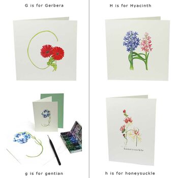 Botanical Flower Letter Cards, 4 of 12