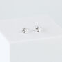 Sterling Silver Tiny Crown Stud Earrings, thumbnail 2 of 5