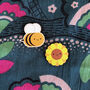 Bumblebee And Sunflower Kawaii Pin Or Brooch Set, thumbnail 1 of 6