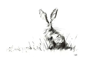 Charcoal Hare Print, 2 of 4