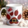 Personalised Cat Paw Santa Hat Christmas Gift Mug, thumbnail 1 of 2
