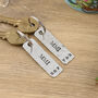 25th Silver Anniversary Numerals Pair Of Keyrings, thumbnail 1 of 6