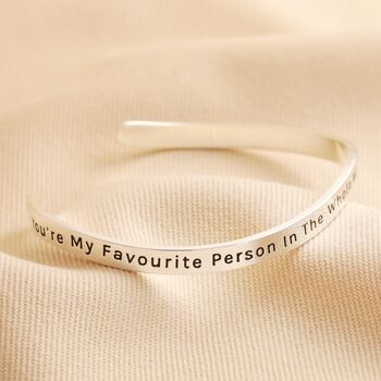 Adjustable Favourite Person Meaningful Word Wave Bangle, 5 of 7