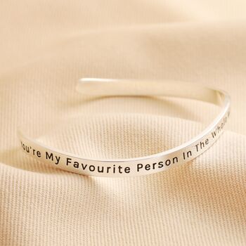 Adjustable Favourite Person Meaningful Word Wave Bangle, 5 of 8